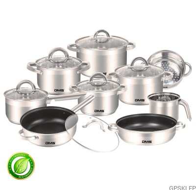 Garnki stal nierdzewna 15 elementów DMS TSE2015