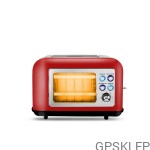 Toster retro z okienkiem TOASTEO GLASS RED