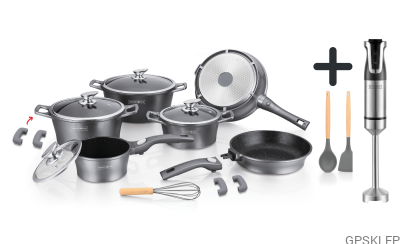 Zestaw garnków Royalty Line ES2014 silver + blender